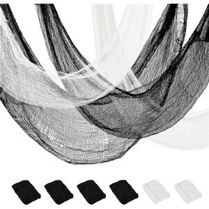 Halloween creepy cloth spooky gauze black white scary fabric haunted house decor